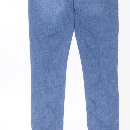 Marks and Spencer Womens Blue Cotton Skinny Jeans Size 10 L31 in Regular Button