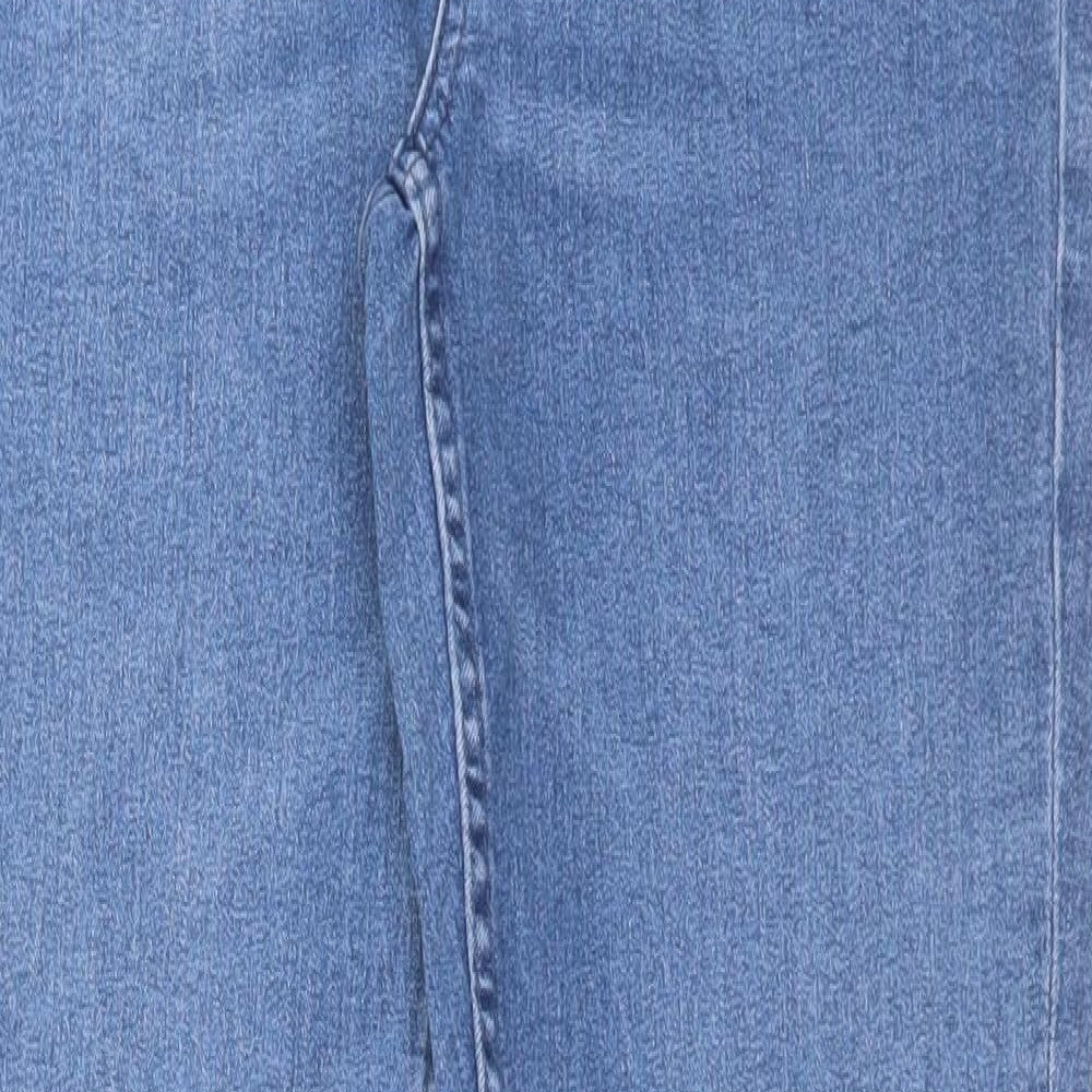 Marks and Spencer Womens Blue Cotton Skinny Jeans Size 10 L31 in Regular Button