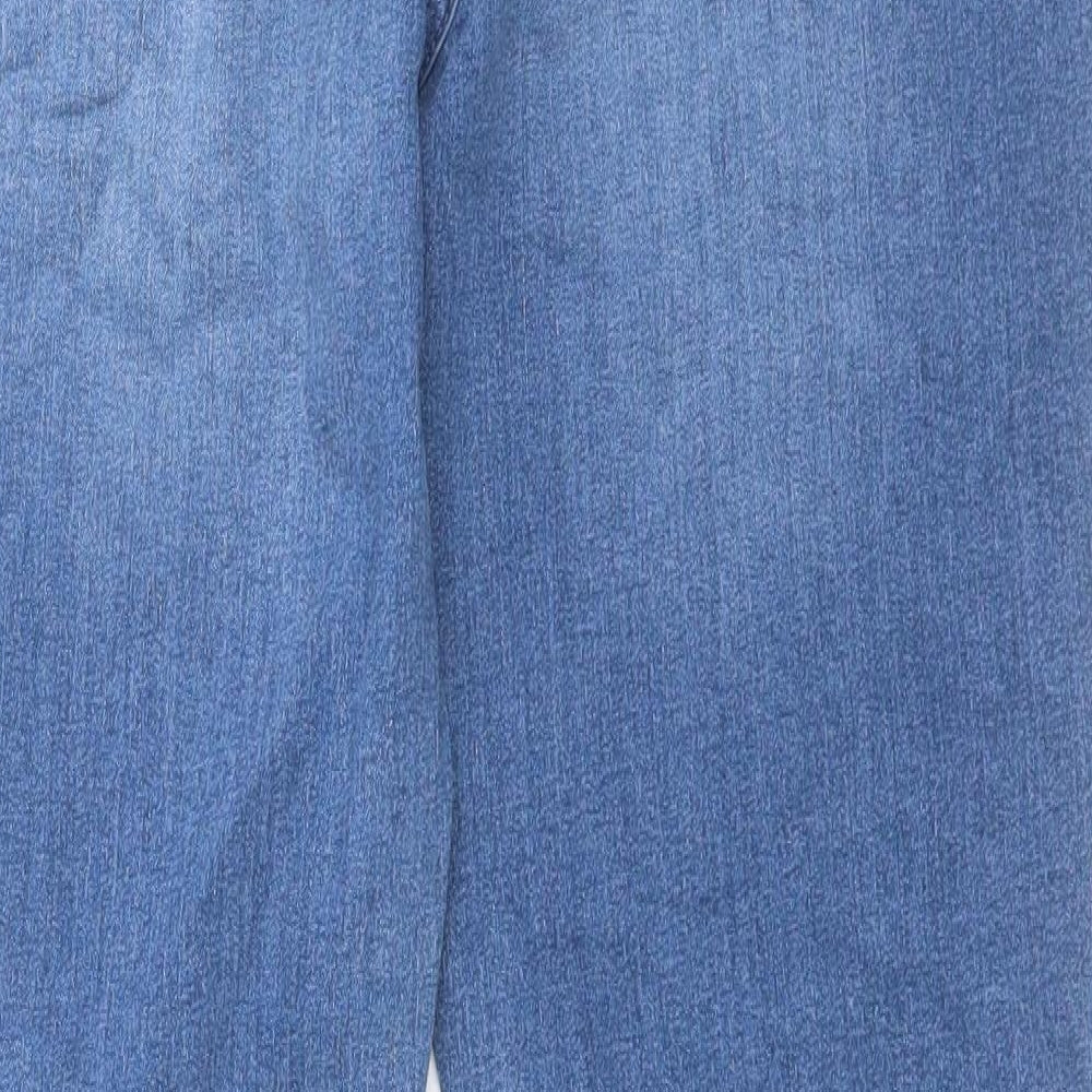 Marks and Spencer Womens Blue Cotton Skinny Jeans Size 14 L30 in Regular Button