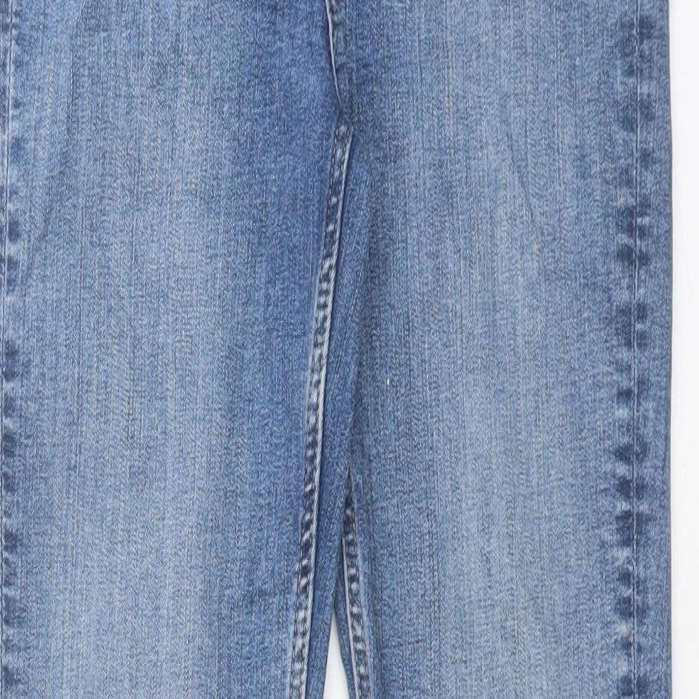 Marks and Spencer Womens Blue Cotton Flared Jeans Size 8 L31 in Slim Button