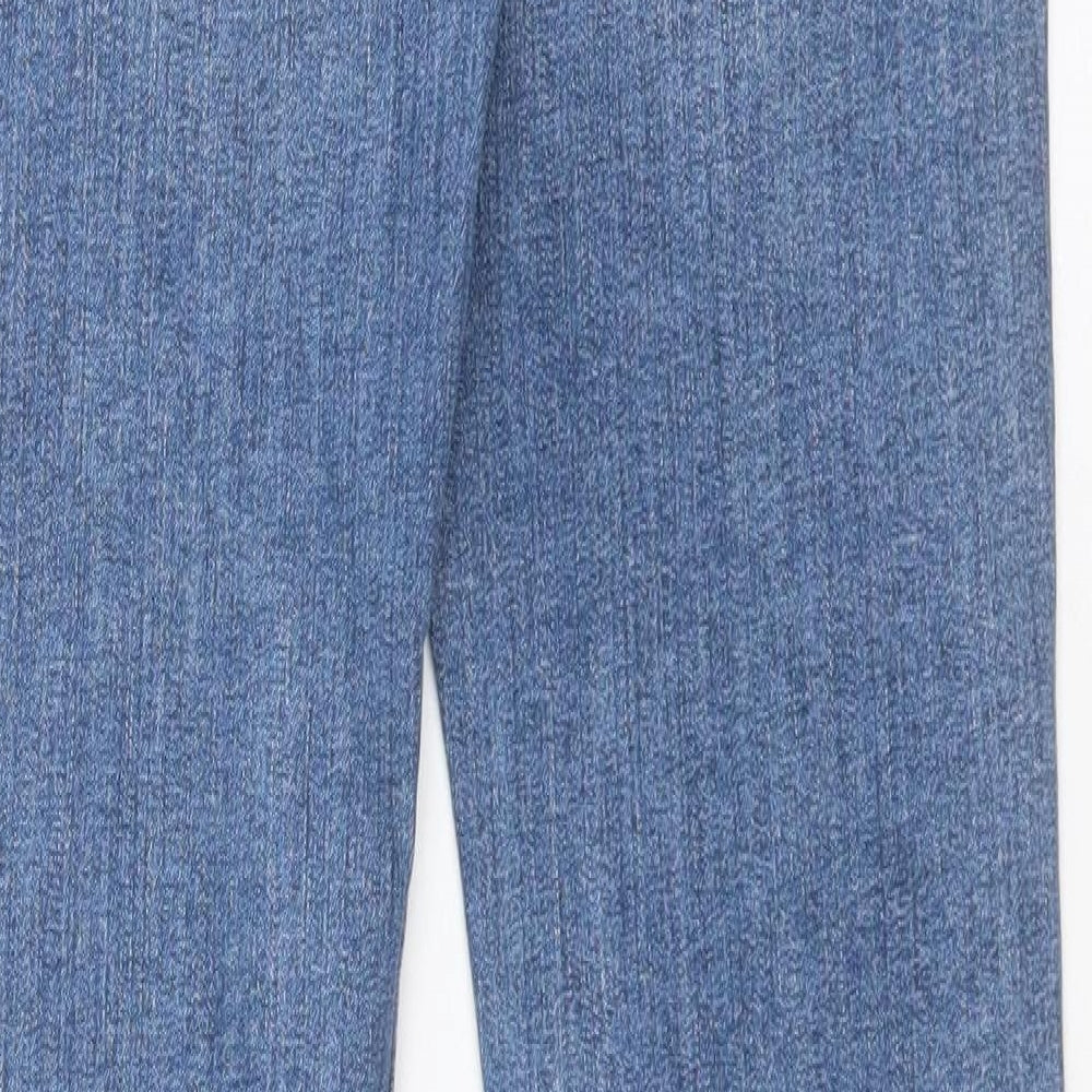 Marks and Spencer Womens Blue Cotton Flared Jeans Size 8 L31 in Slim Button