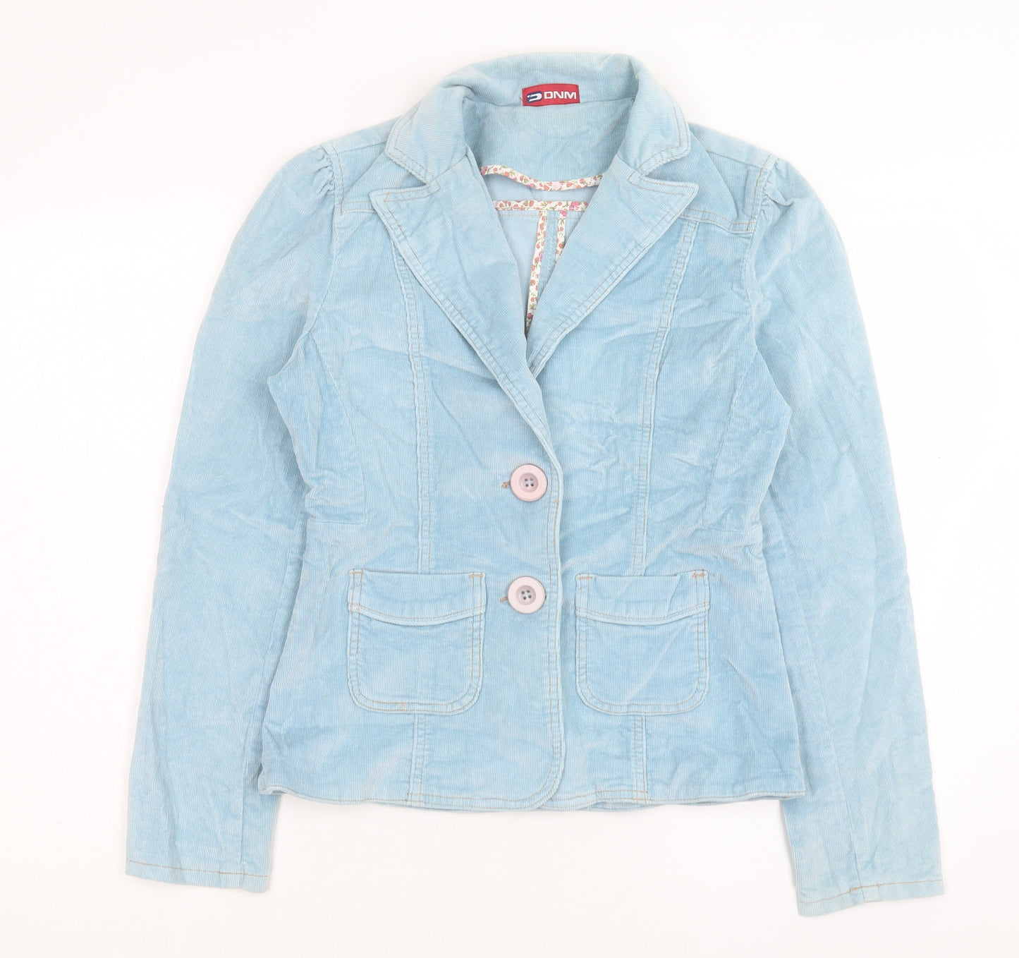 DNM Womens Blue Jacket Blazer Size 12 Button