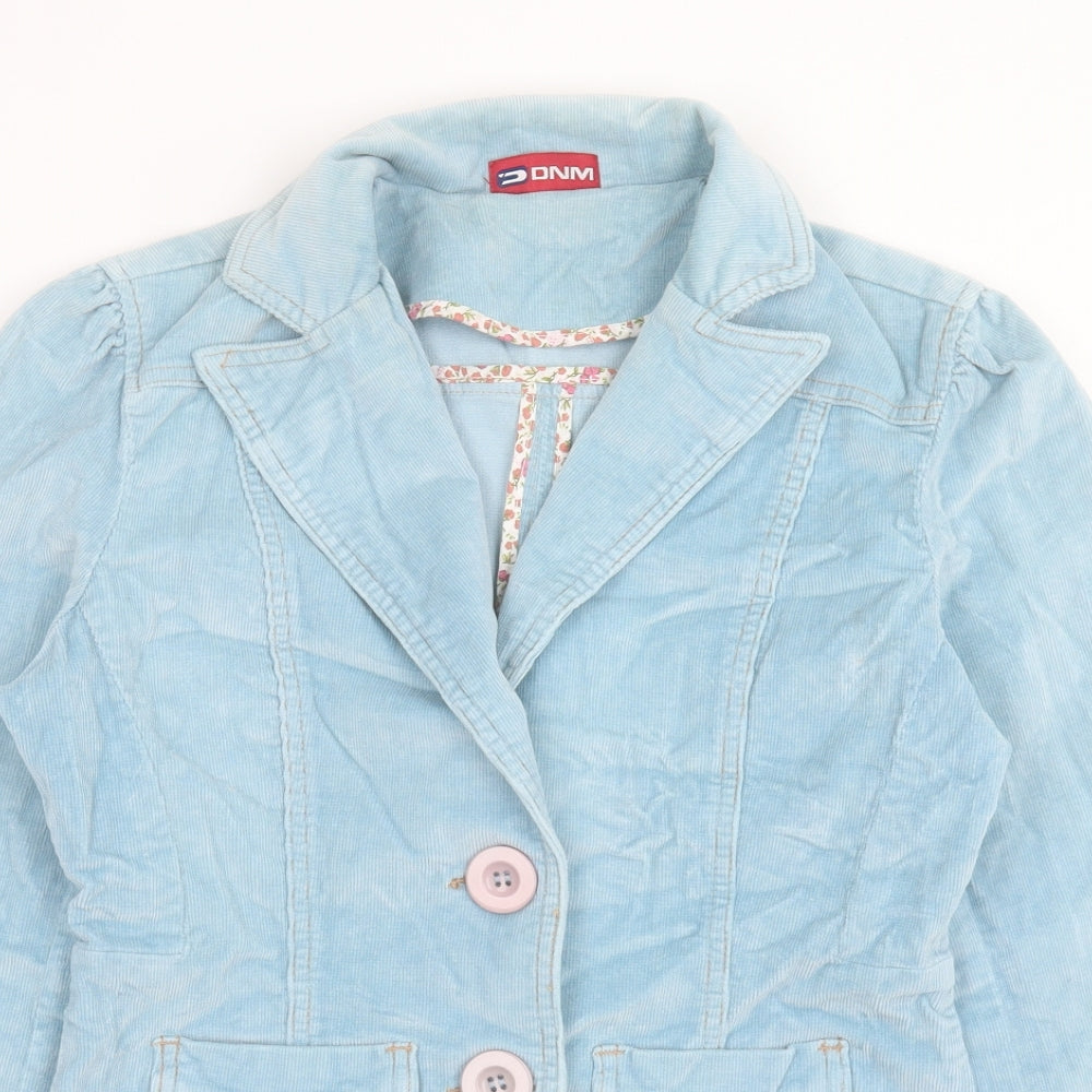 DNM Womens Blue Jacket Blazer Size 12 Button