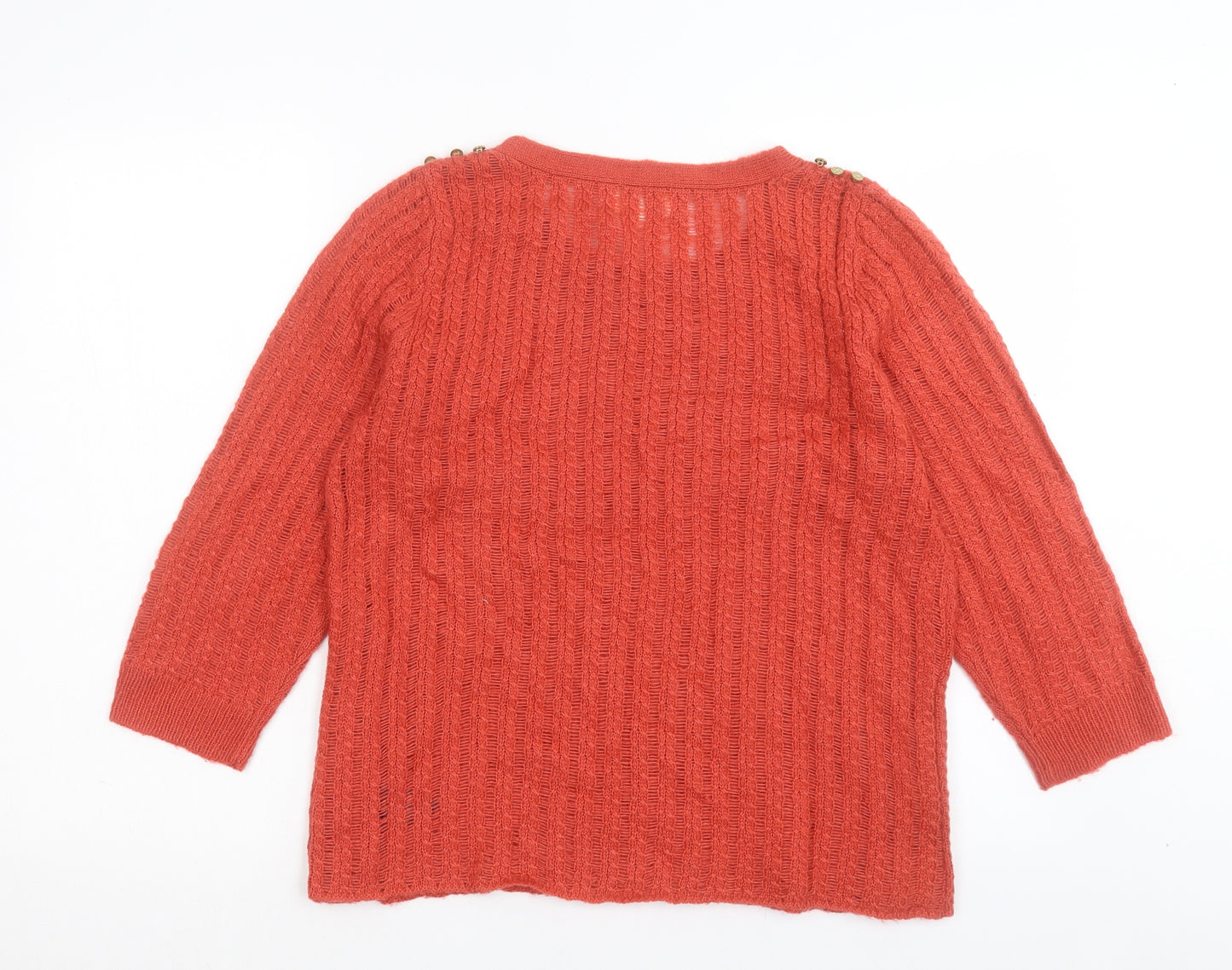 NEXT Womens Pink Crew Neck Acrylic Pullover Jumper Size 14