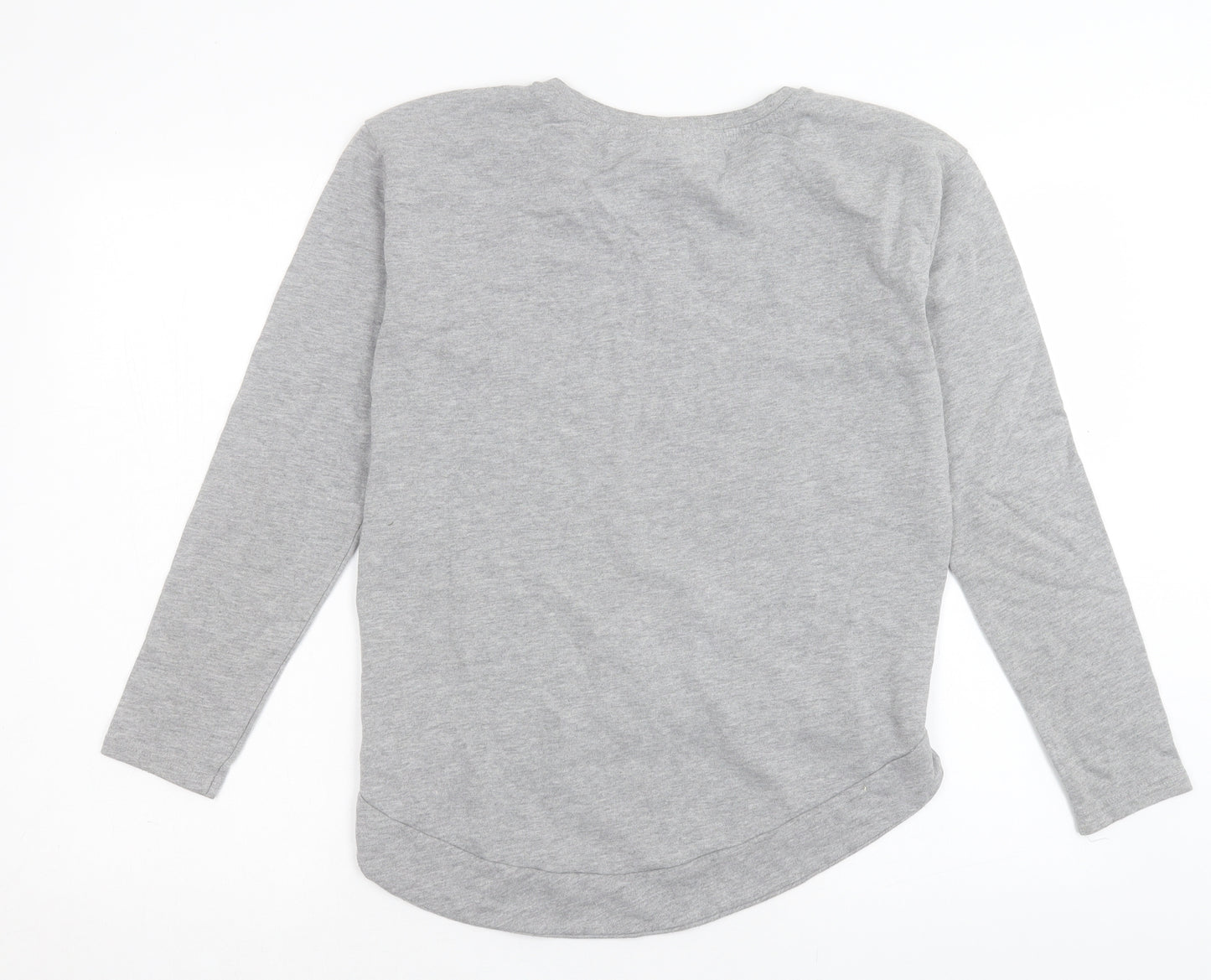 H&M Womens Grey Cotton Pullover Sweatshirt Size 10 Pullover - Distressed