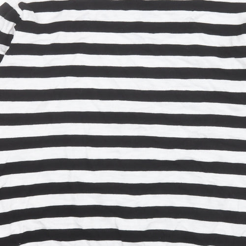 H&M Mens White Crew Neck Striped Cotton Pullover Jumper Size L