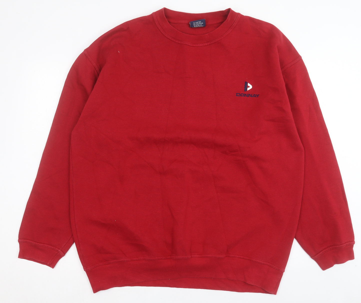 Donnay Mens Red Cotton Pullover Sweatshirt Size XL