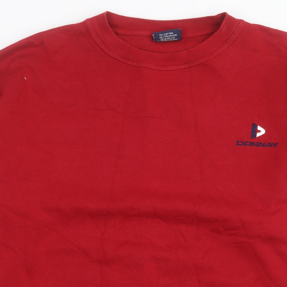 Donnay Mens Red Cotton Pullover Sweatshirt Size XL