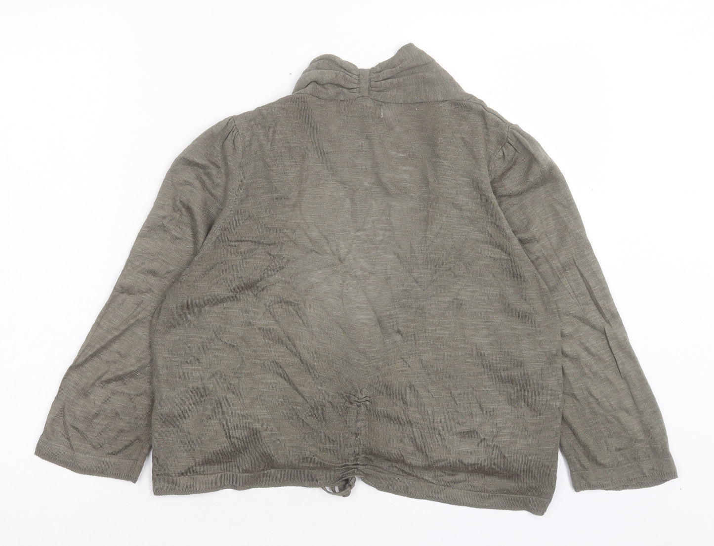 Indigo Womens Green V-Neck Acrylic Cardigan Jumper Size 14