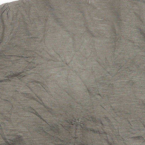 Indigo Womens Green V-Neck Acrylic Cardigan Jumper Size 14