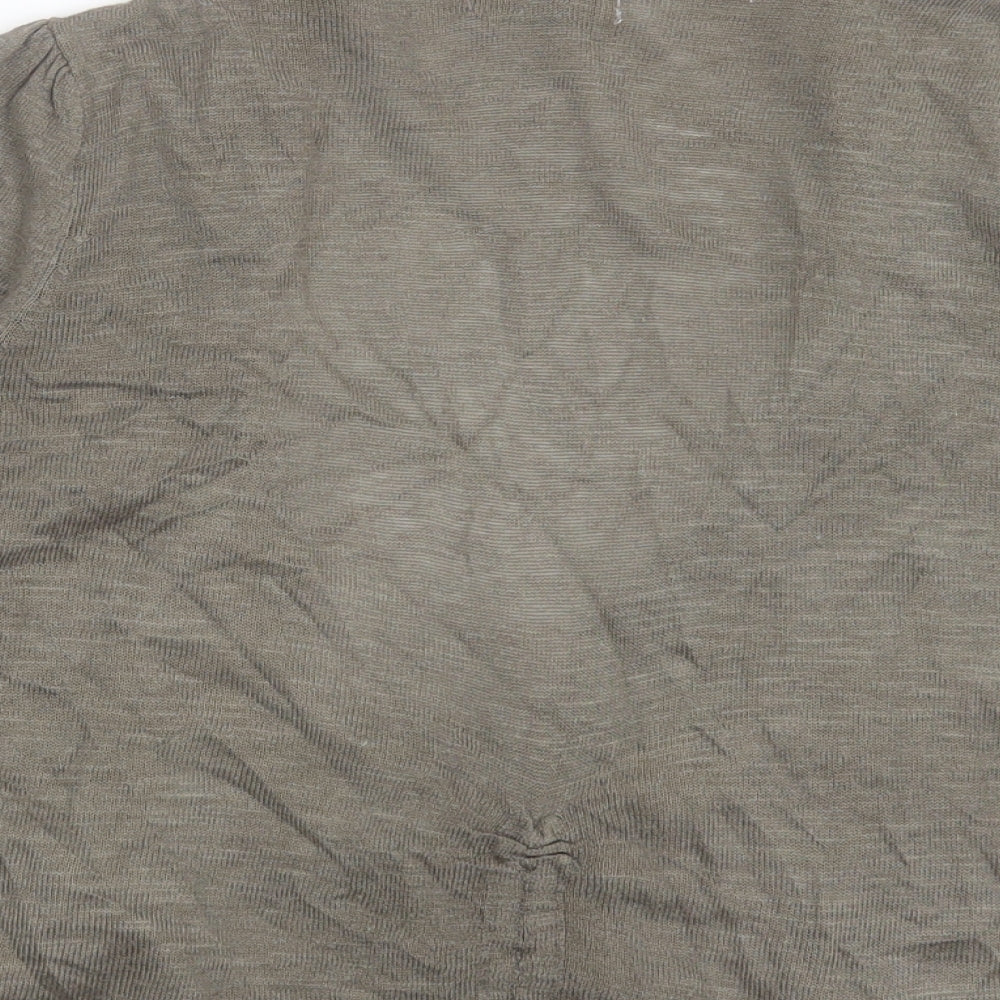 Indigo Womens Green V-Neck Acrylic Cardigan Jumper Size 14