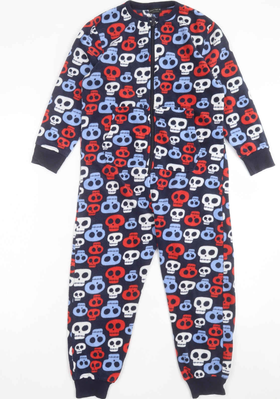 NEXT Boys Multicoloured Geometric Polyester One Piece Size 7 Years Zip - Skull