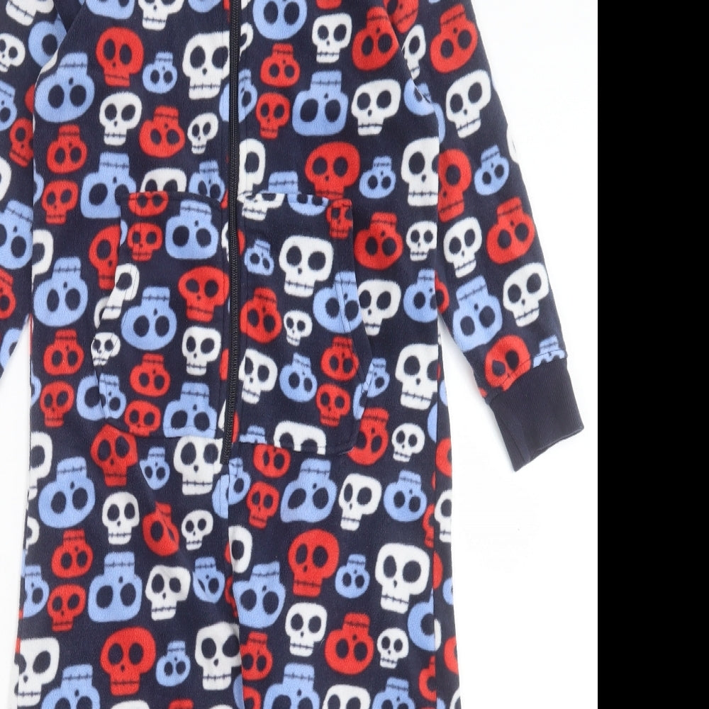 NEXT Boys Multicoloured Geometric Polyester One Piece Size 7 Years Zip - Skull
