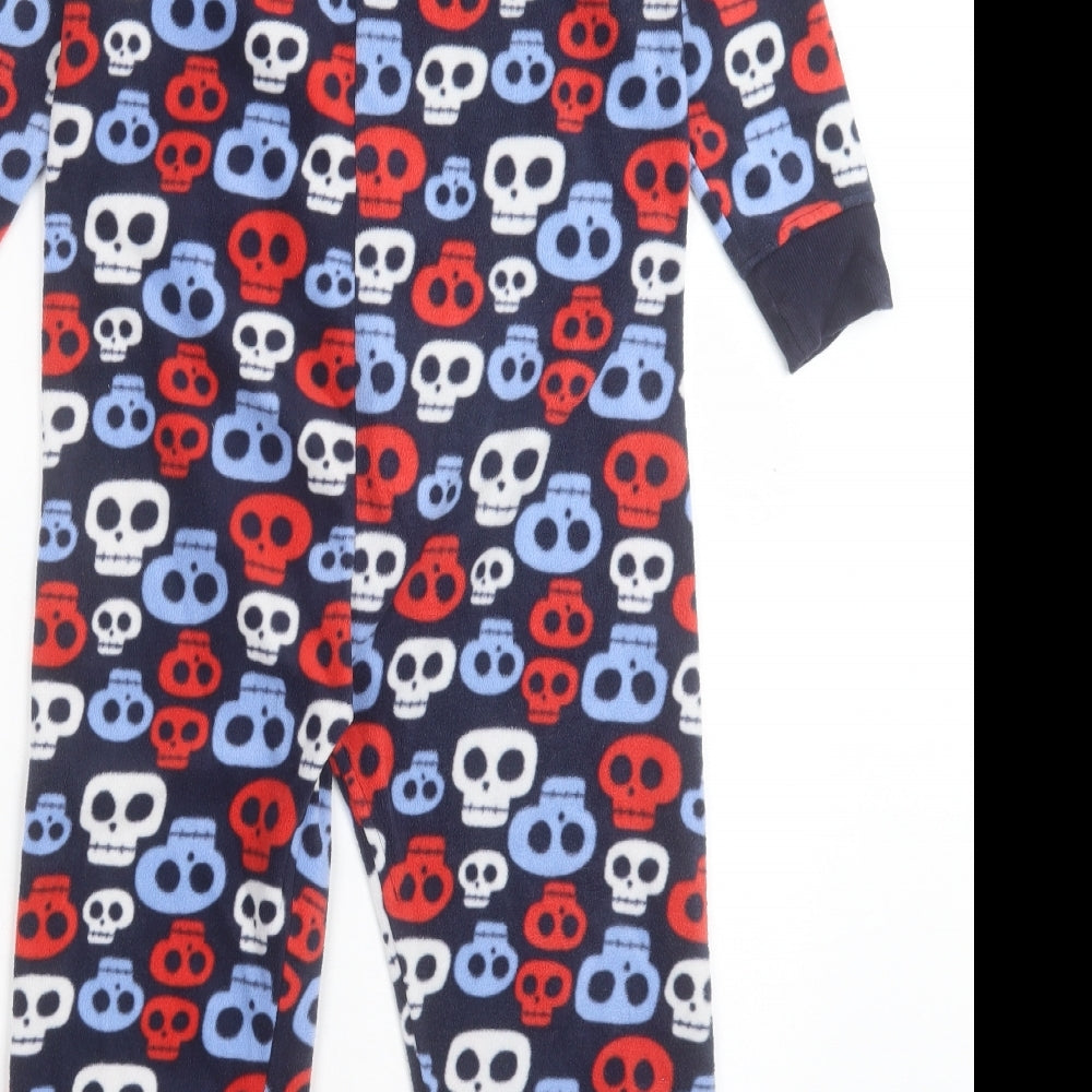 NEXT Boys Multicoloured Geometric Polyester One Piece Size 7 Years Zip - Skull