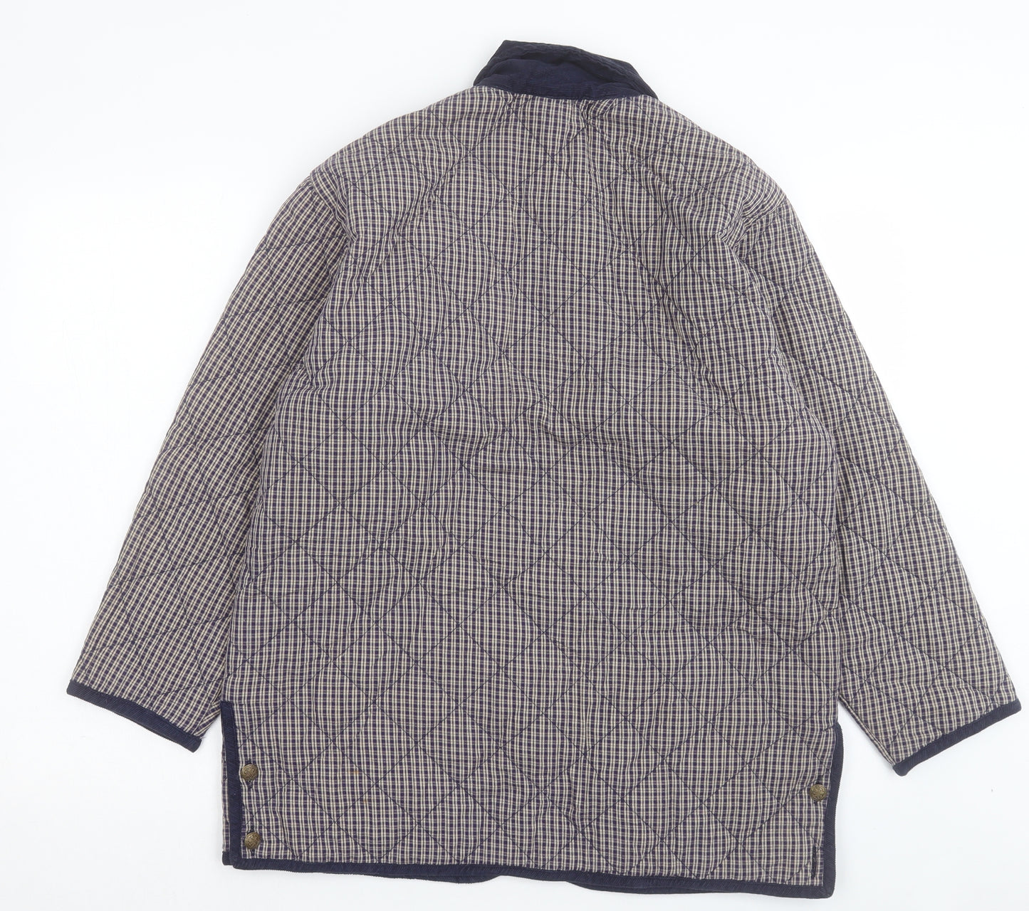 Amy Moore Womens Blue Plaid Jacket Size S Button