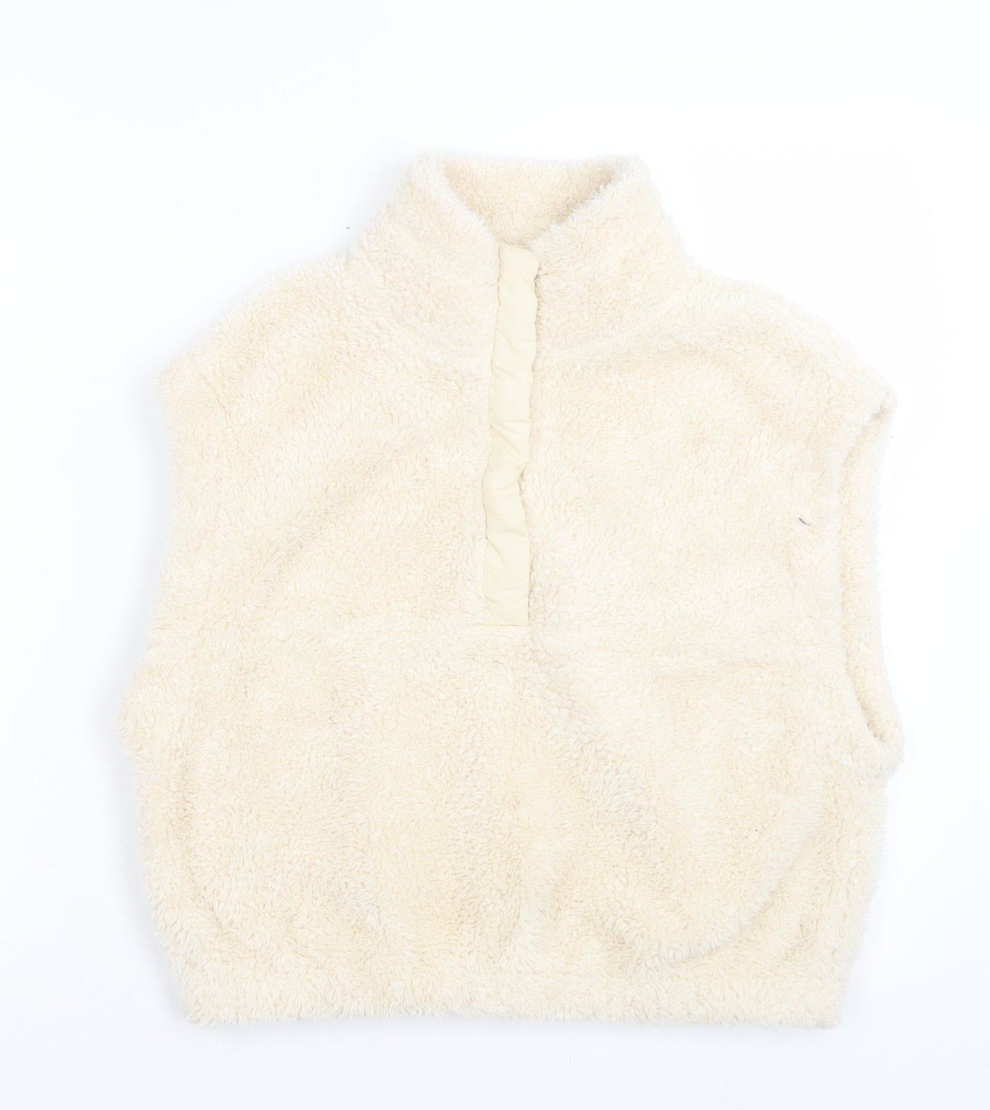 H&M Womens Ivory High Neck Polyester Vest Jumper Size S