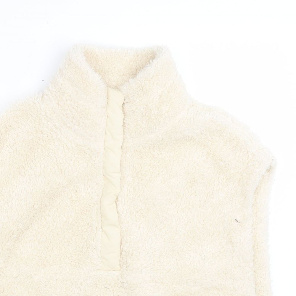 H&M Womens Ivory High Neck Polyester Vest Jumper Size S