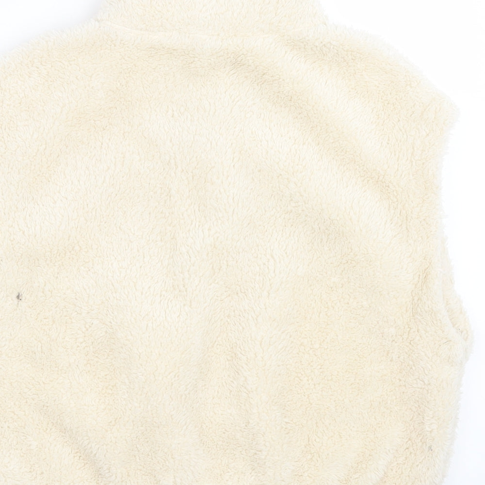 H&M Womens Ivory High Neck Polyester Vest Jumper Size S
