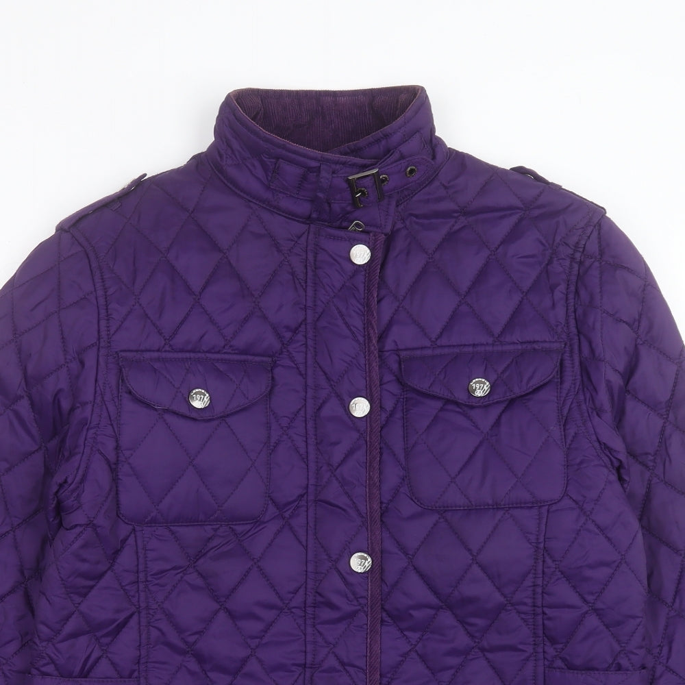 Le Breve Womens Purple Quilted Jacket Size XL Zip