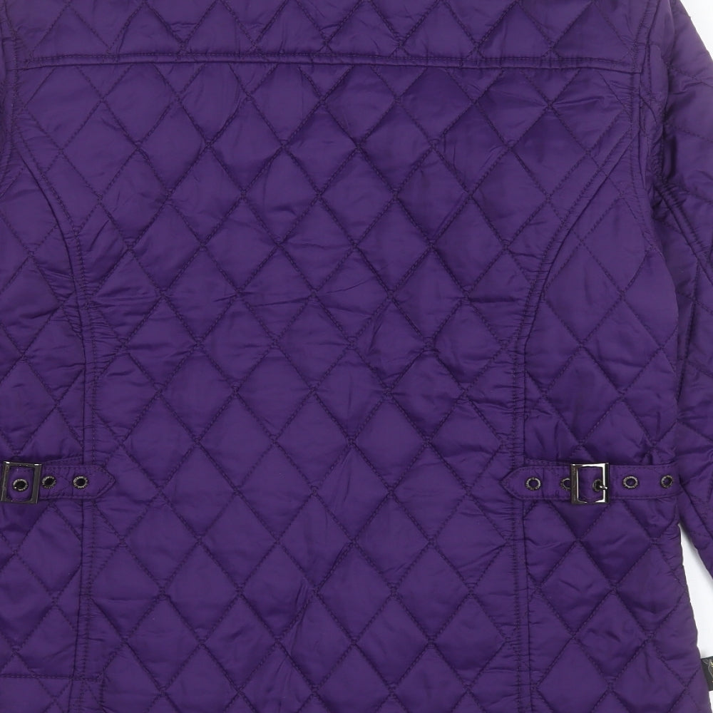 Le Breve Womens Purple Quilted Jacket Size XL Zip