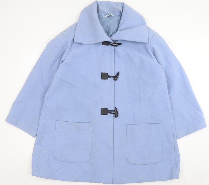 Special Collection Womens Blue Overcoat Coat Size 10 Button