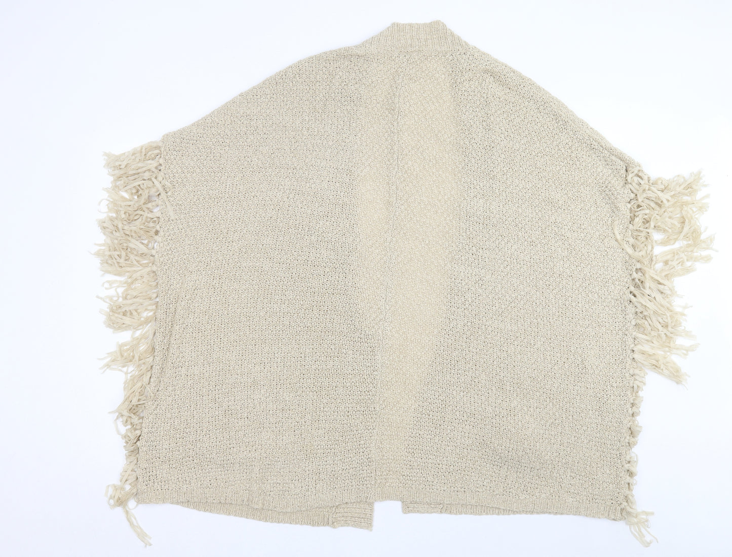 George Womens Beige V-Neck Acrylic Cardigan Jumper Size L
