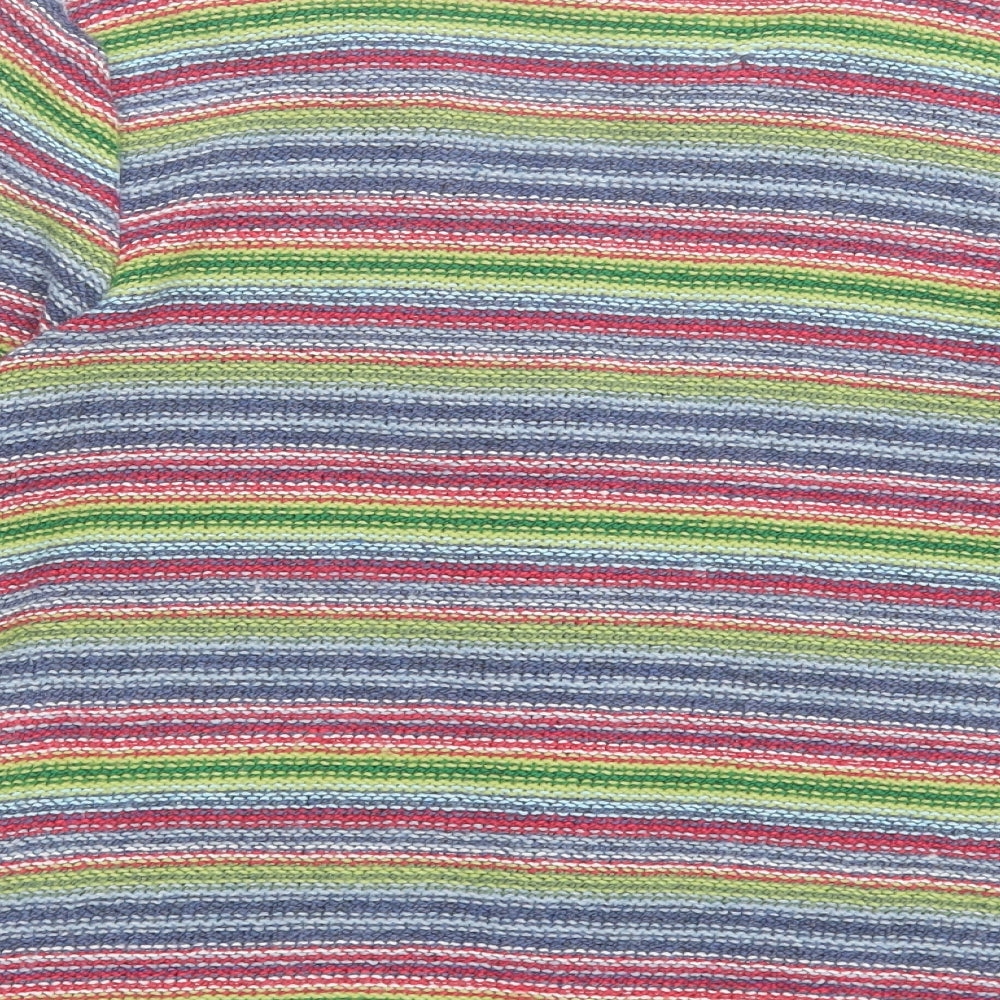 Per Una Womens Multicoloured V-Neck Striped Acrylic Cardigan Jumper Size M