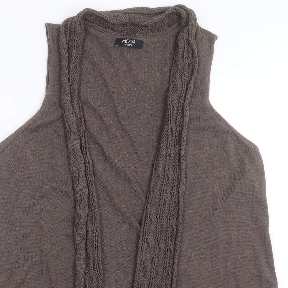 George Womens Brown V-Neck Polyester Cardigan Jumper Size 20