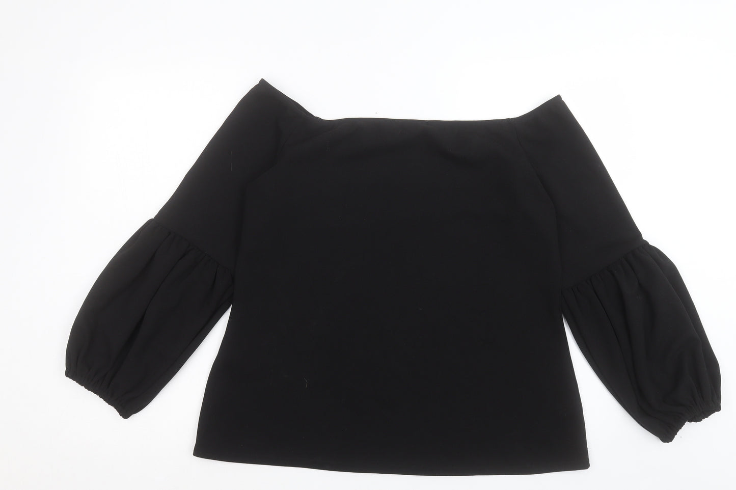 Simply Be Womens Black Polyester Basic T-Shirt Size 16 Off the Shoulder