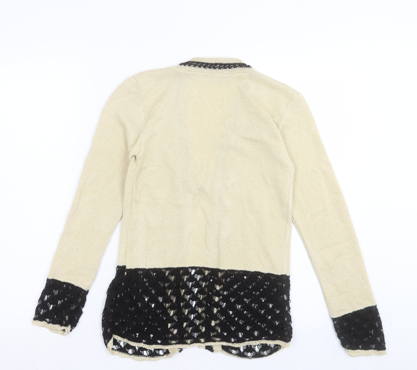 Pulse Womens Beige V-Neck Acrylic Cardigan Jumper Size S