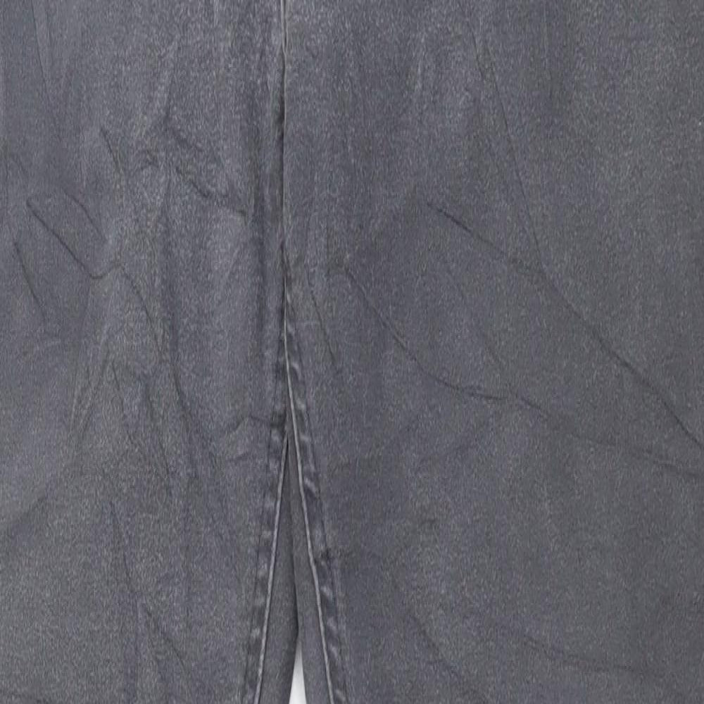 Marks and Spencer Womens Grey Cotton Straight Jeans Size 14 L30 in Regular Button