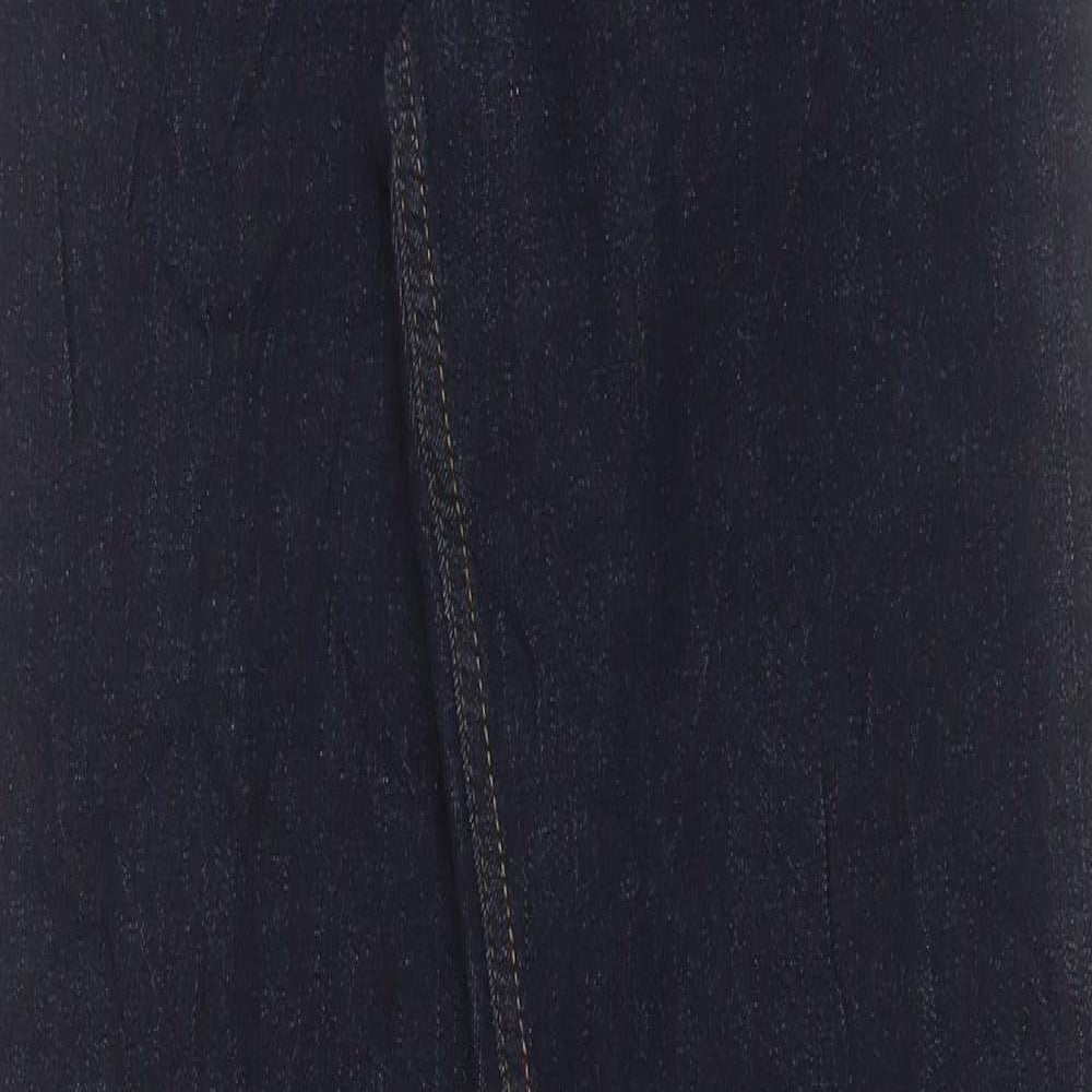 Autograph Womens Blue Cotton Straight Jeans Size 8 L32 in Regular Button