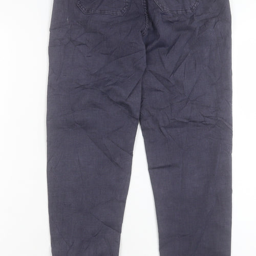 Marks and Spencer Womens Blue Cotton Straight Jeans Size 6 L28 in Regular Button
