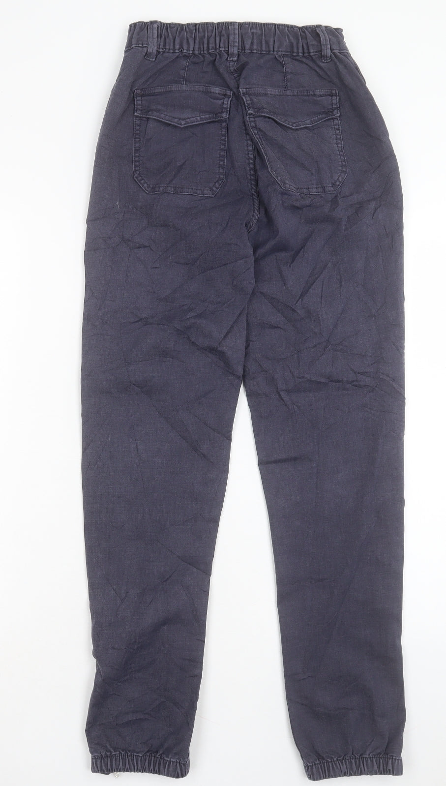 Marks and Spencer Womens Blue Cotton Straight Jeans Size 6 L28 in Regular Button