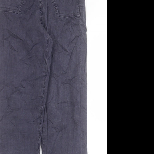 Marks and Spencer Womens Blue Cotton Straight Jeans Size 6 L28 in Regular Button