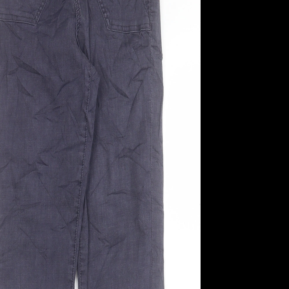 Marks and Spencer Womens Blue Cotton Straight Jeans Size 6 L28 in Regular Button