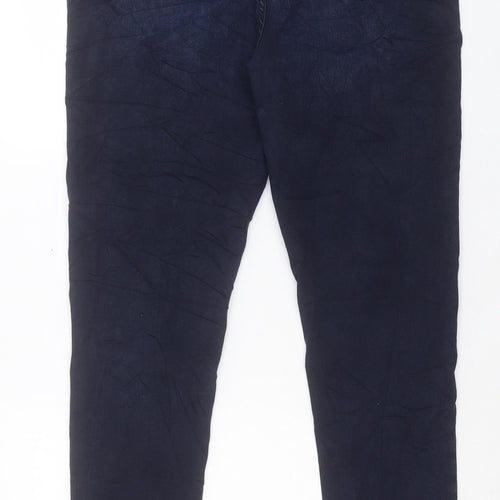 Marks and Spencer Womens Blue Cotton Skinny Jeans Size 16 L30 in Regular Button
