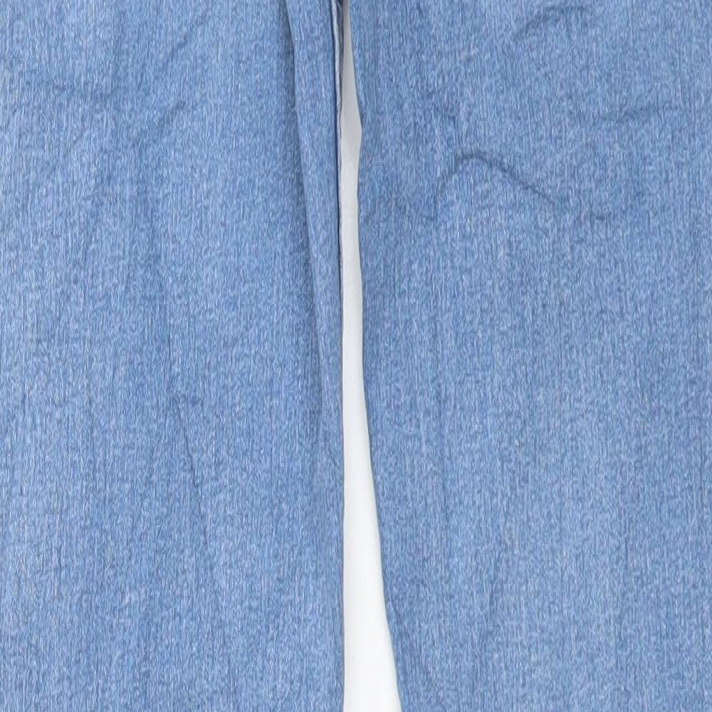 Marks and Spencer Womens Blue Cotton Straight Jeans Size 12 L31 in Slim Button