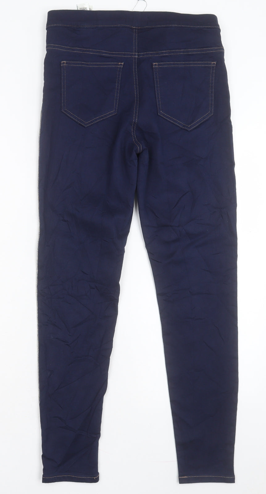 Marks and Spencer Womens Blue Cotton Jegging Trousers Size 12 L28 in Regular