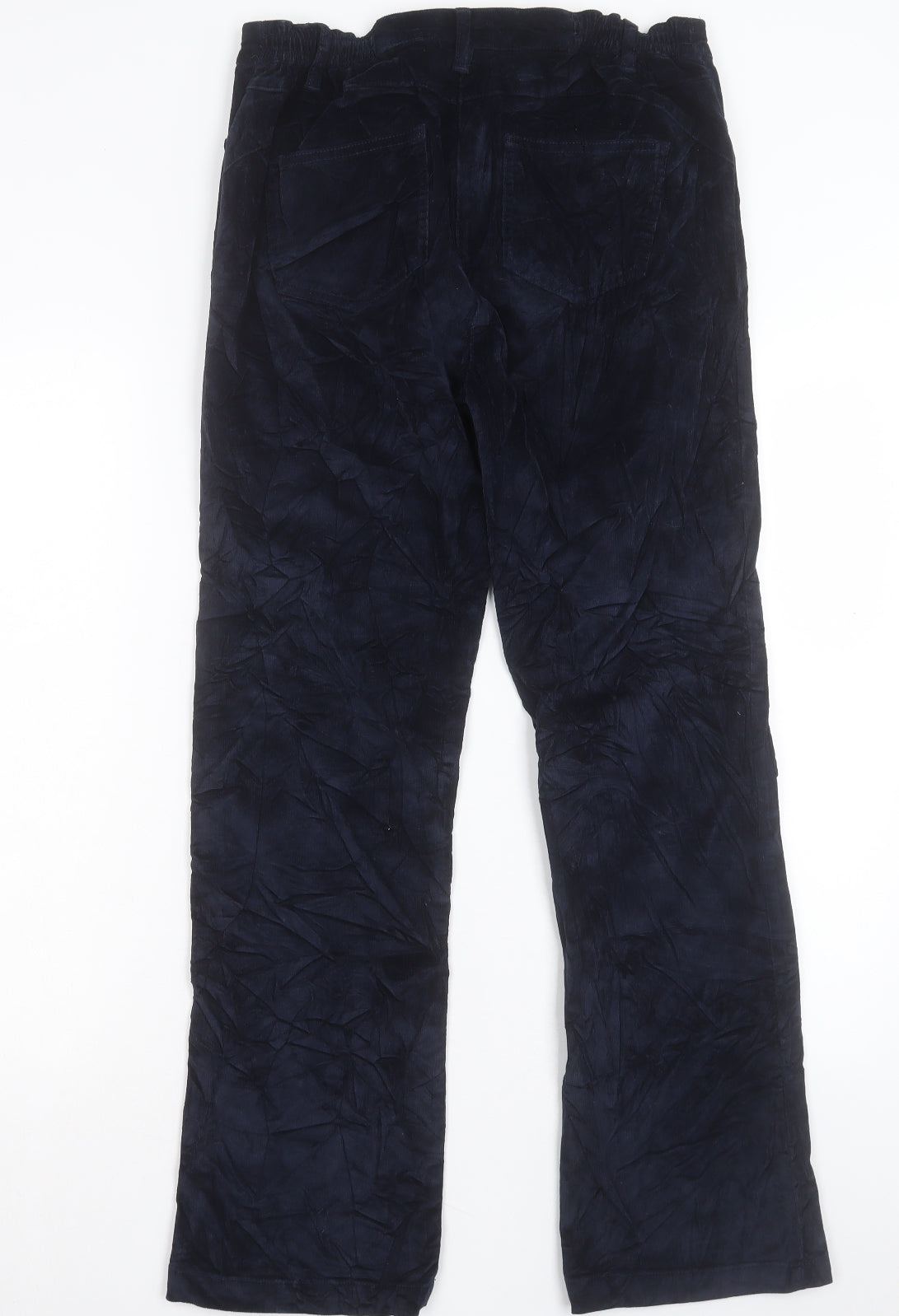Cotton Traders Womens Blue Cotton Trousers Size 10 L29 in Regular Button