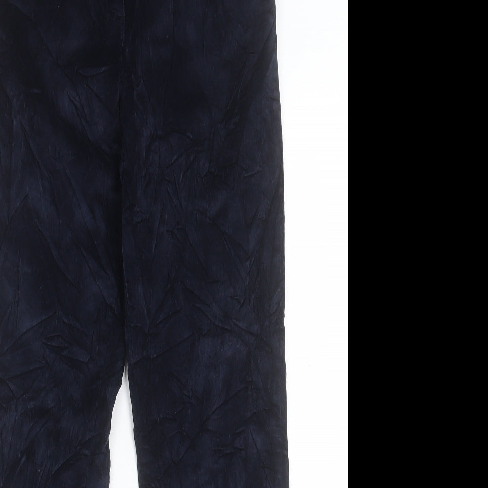 Cotton Traders Womens Blue Cotton Trousers Size 10 L29 in Regular Button