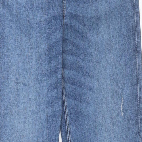 Marks and Spencer Womens Blue Cotton Straight Jeans Size 12 L30 in Regular Button