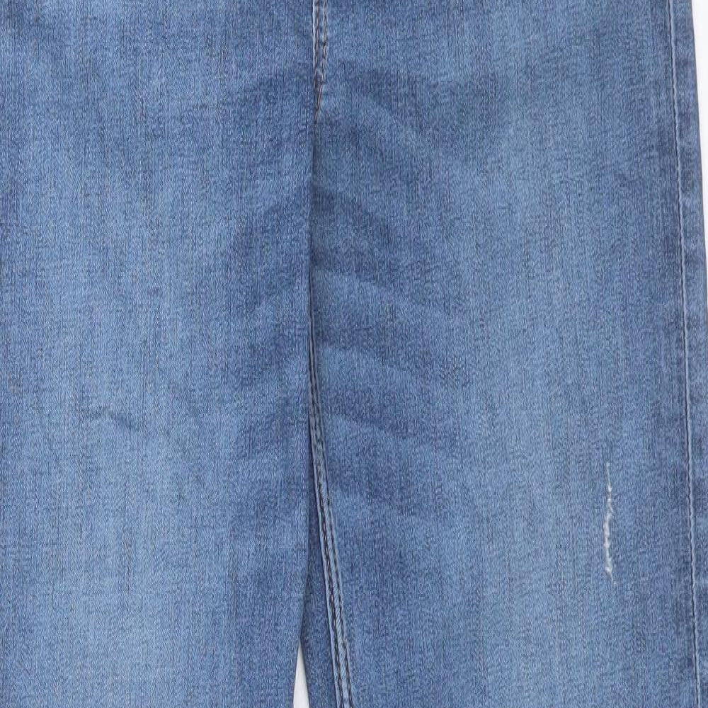 Marks and Spencer Womens Blue Cotton Straight Jeans Size 12 L30 in Regular Button