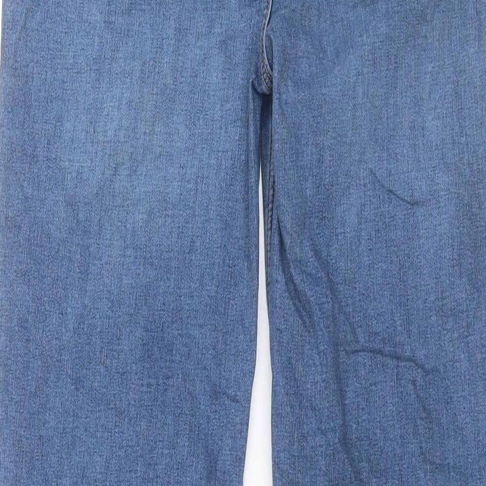 Marks and Spencer Womens Blue Cotton Straight Jeans Size 12 L30 in Regular Button
