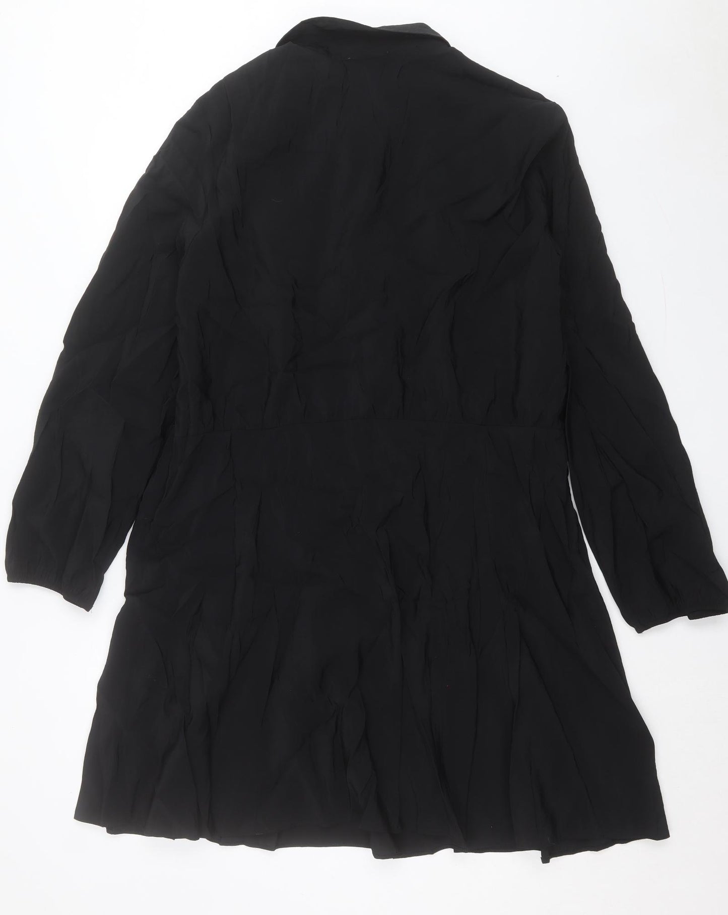 Primark Womens Black Modal Shirt Dress Size 20 Collared Button