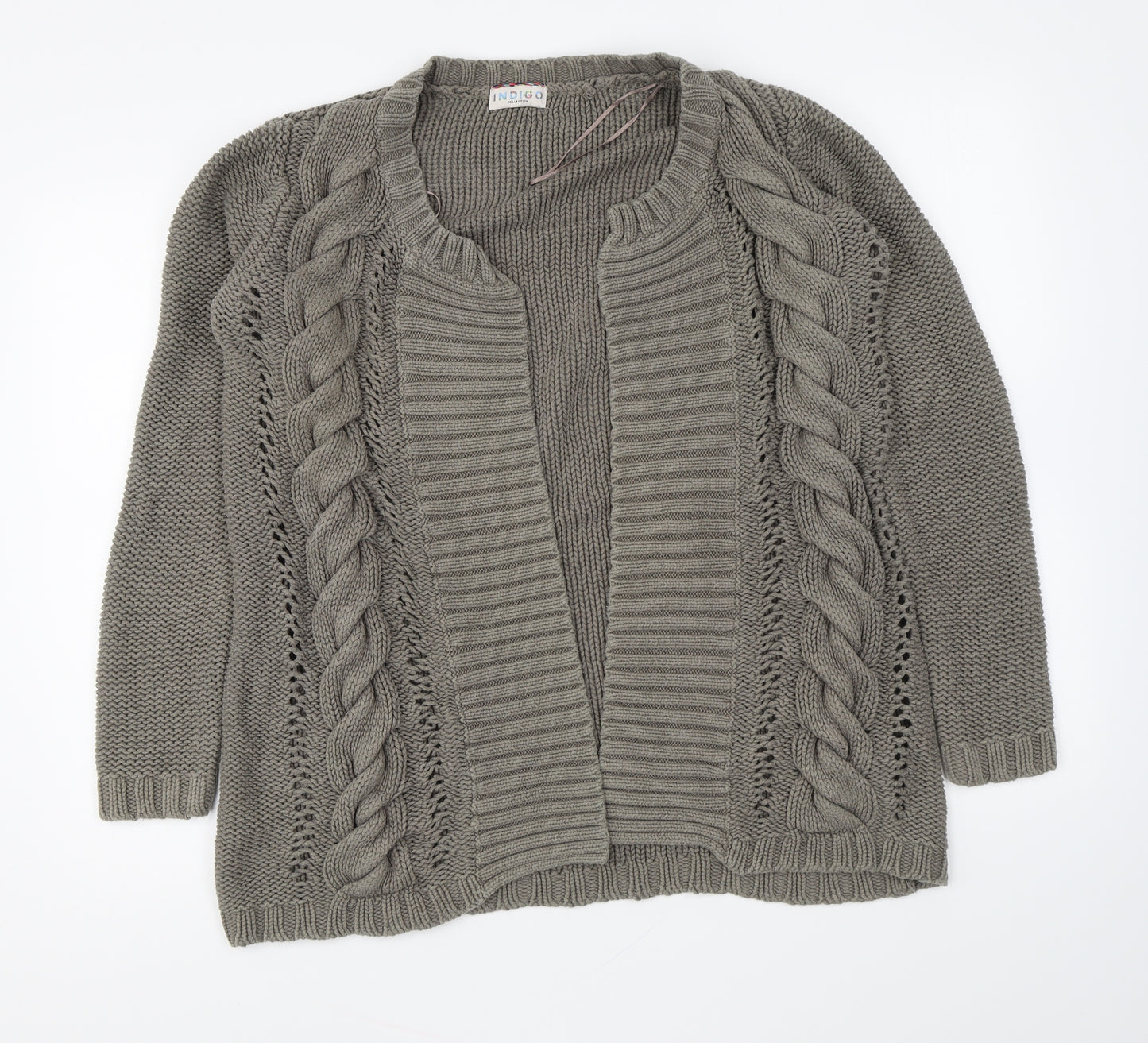 Marks and Spencer Womens Brown V-Neck Cotton Cardigan Jumper Size 12