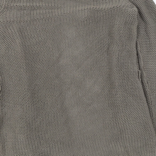 Marks and Spencer Womens Brown V-Neck Cotton Cardigan Jumper Size 12