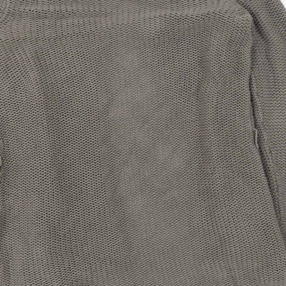 Marks and Spencer Womens Brown V-Neck Cotton Cardigan Jumper Size 12