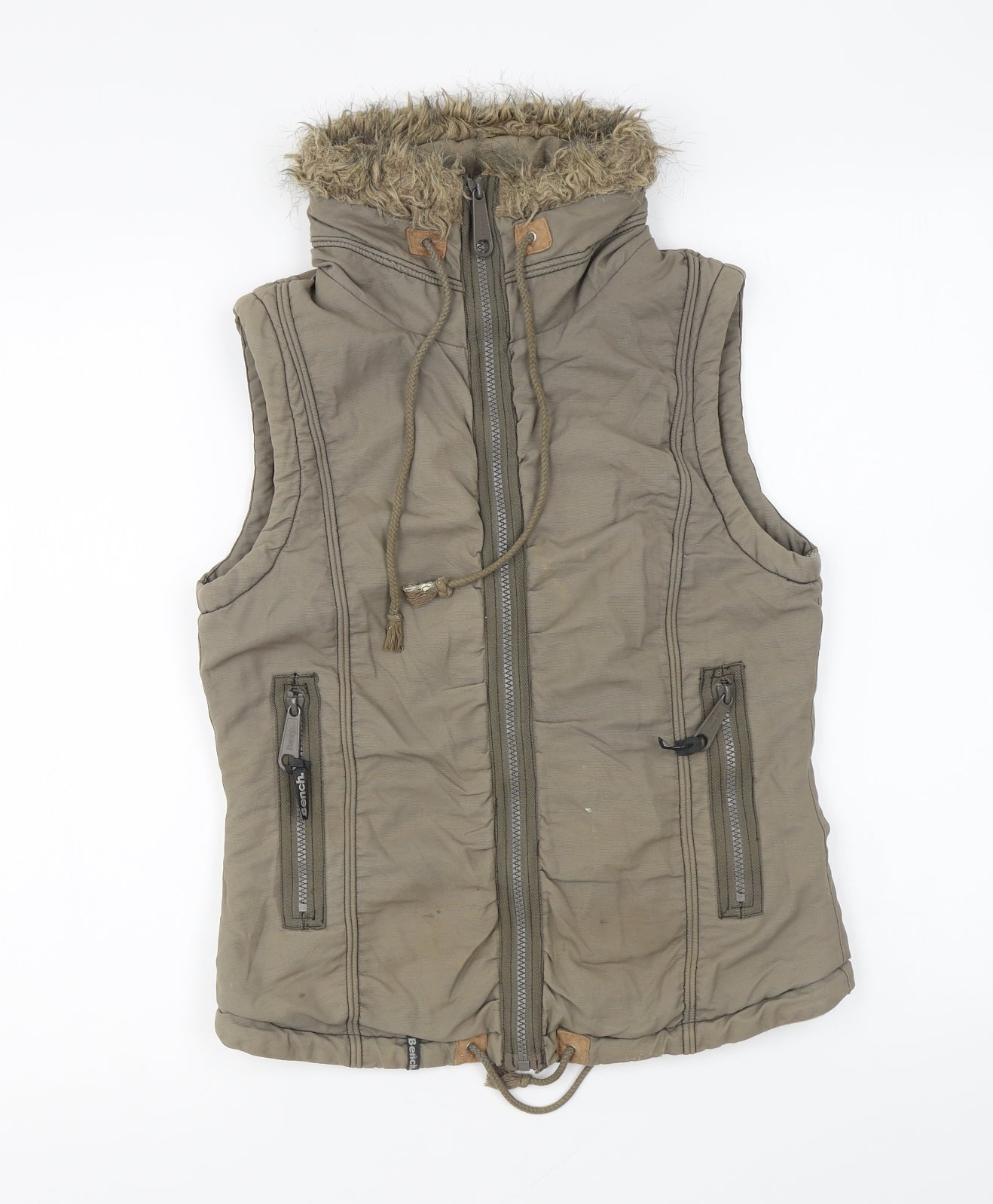 Bench Womens Green Gilet Jacket Size XS Zip