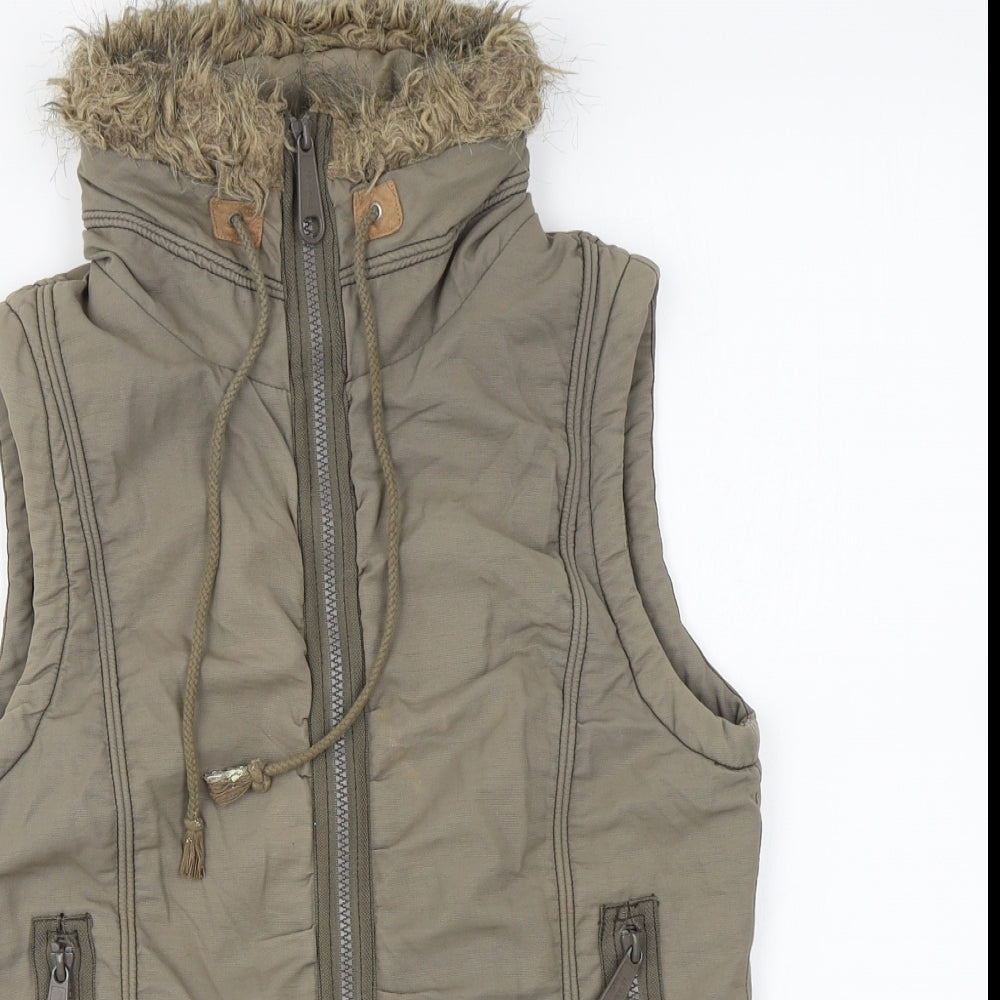 Bench Womens Green Gilet Jacket Size XS Zip